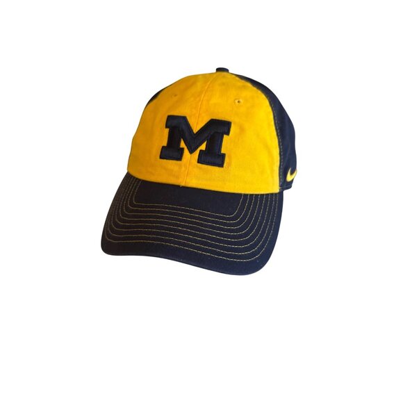 Nike Michigan Wolverines Adjustable Cap Blue & Yellow One Size - Picture 1 of 6